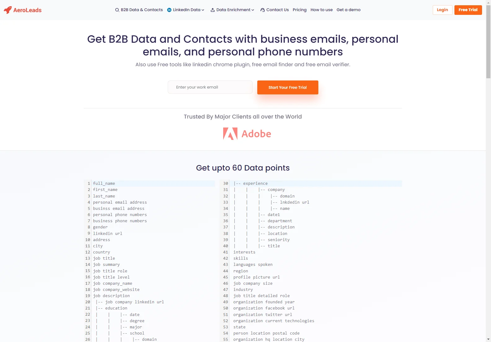 AeroLeads: Enrich B2B Contacts with Advanced Data Tools