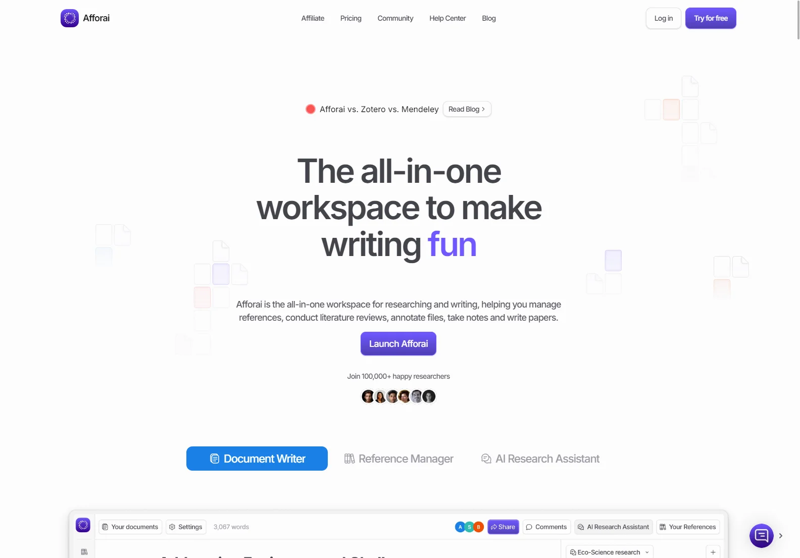 Afforai: The Ultimate Research and Writing Companion