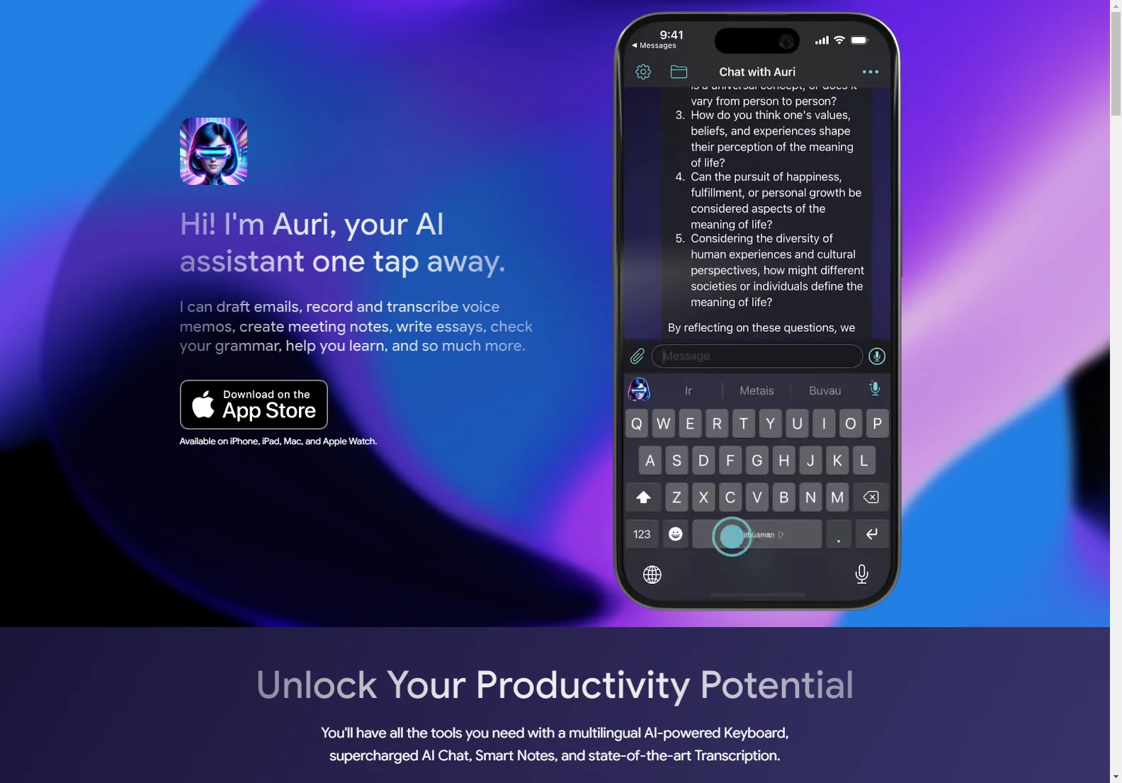 Auri.AI: Unleashing Productivity with AI-Powered Assistance