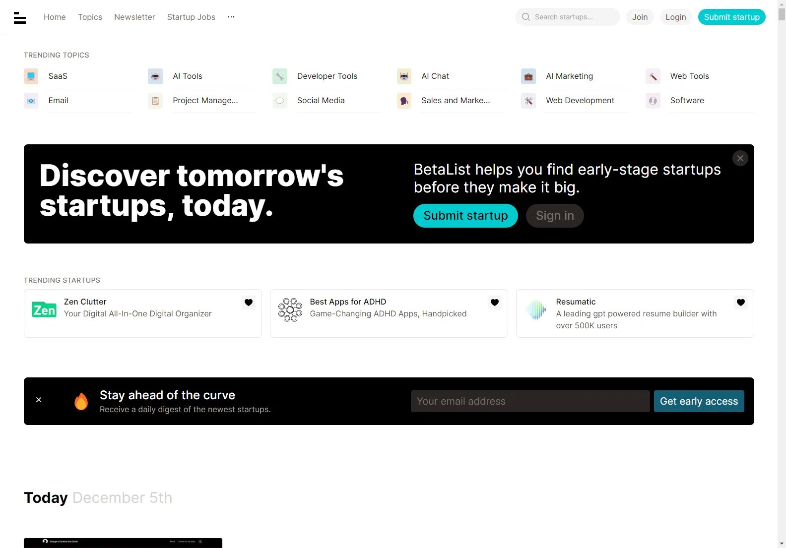 Discover Early-Stage Startups with BetaList