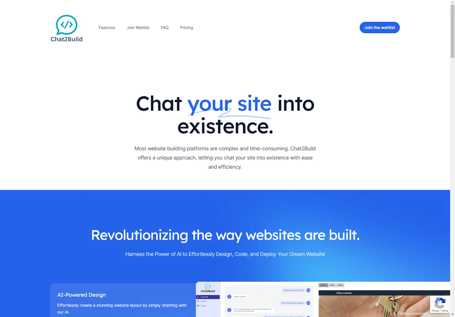 Chat2Build: Effortlessly Create Your Website with AI Chat