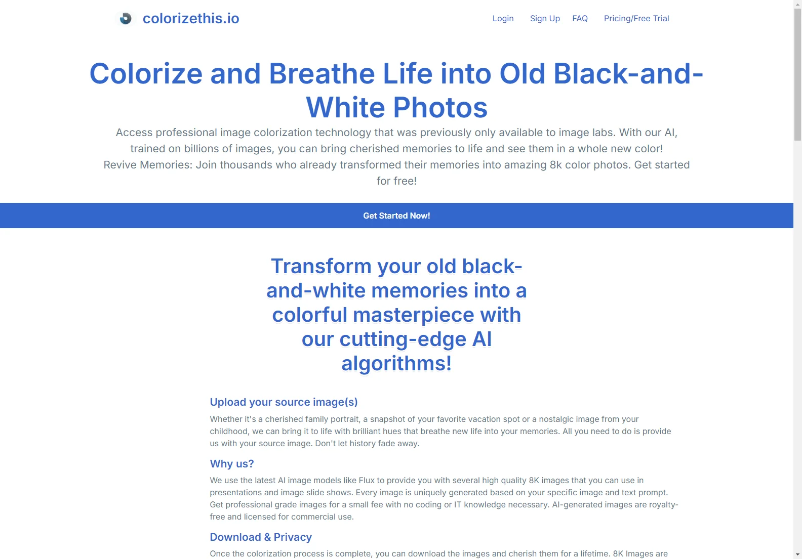 Revive Memories with ColorizeThis.io: Transform Black-and-White Photos