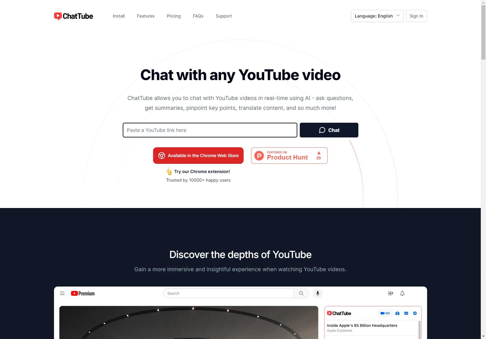 ChatTube - Transform Your YouTube Experience with AI Chat