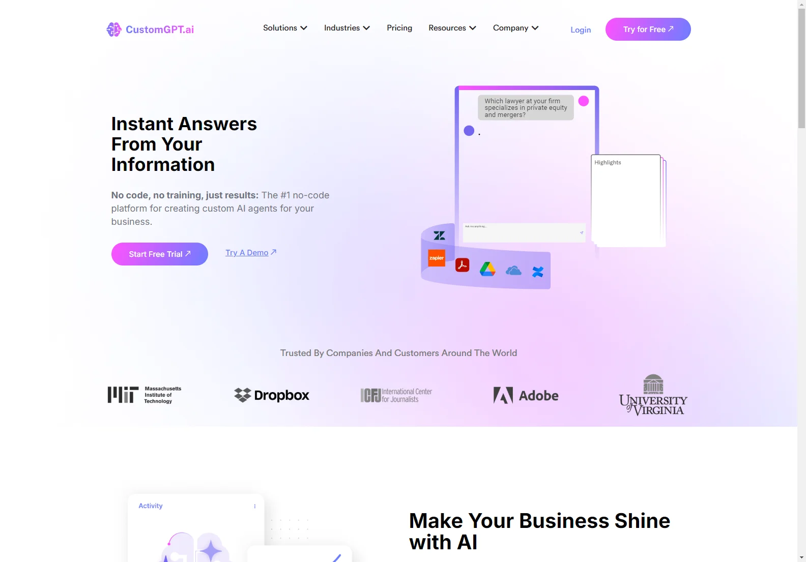 CustomGPT.ai: Empowering Businesses with Intelligent AI Support & Research Agents