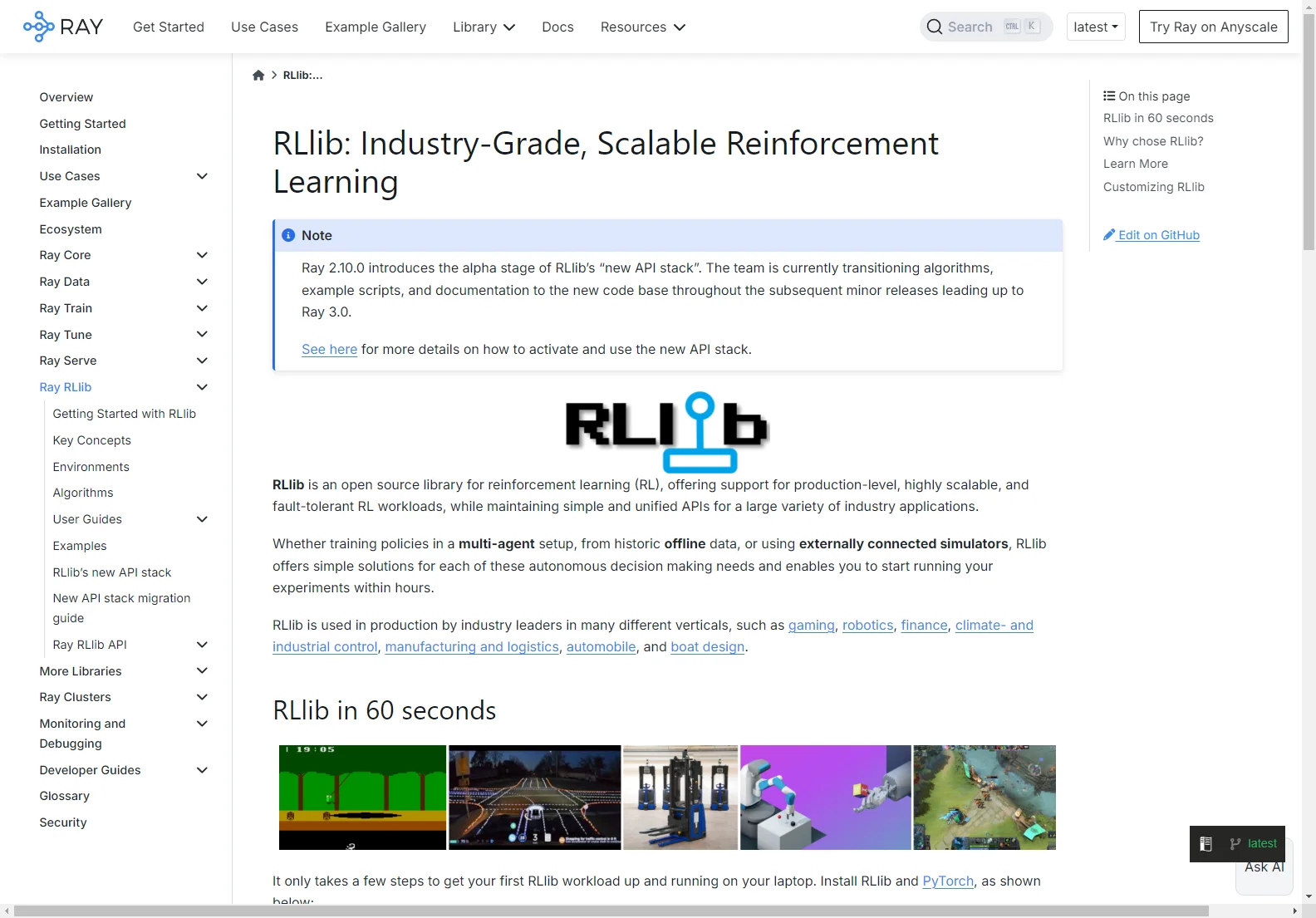 RLlib: Industry-Grade, Scalable Reinforcement Learning for Your Needs