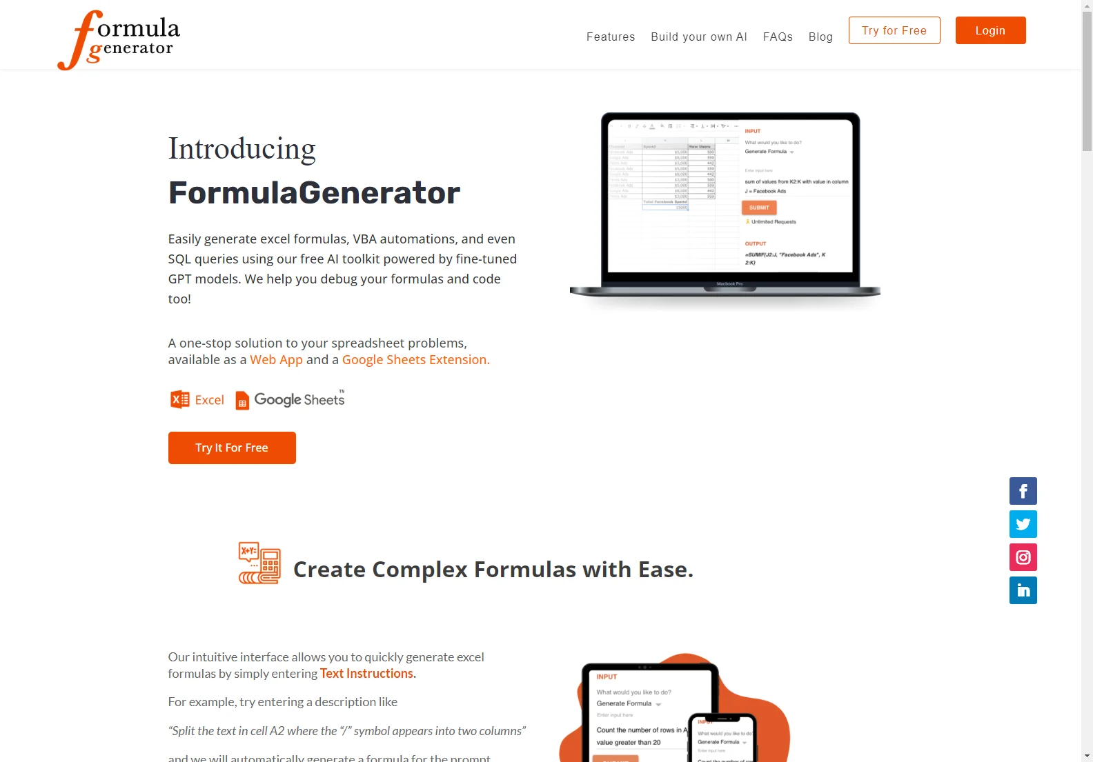 FormulaGenerator: Excel Formulas Made Easy