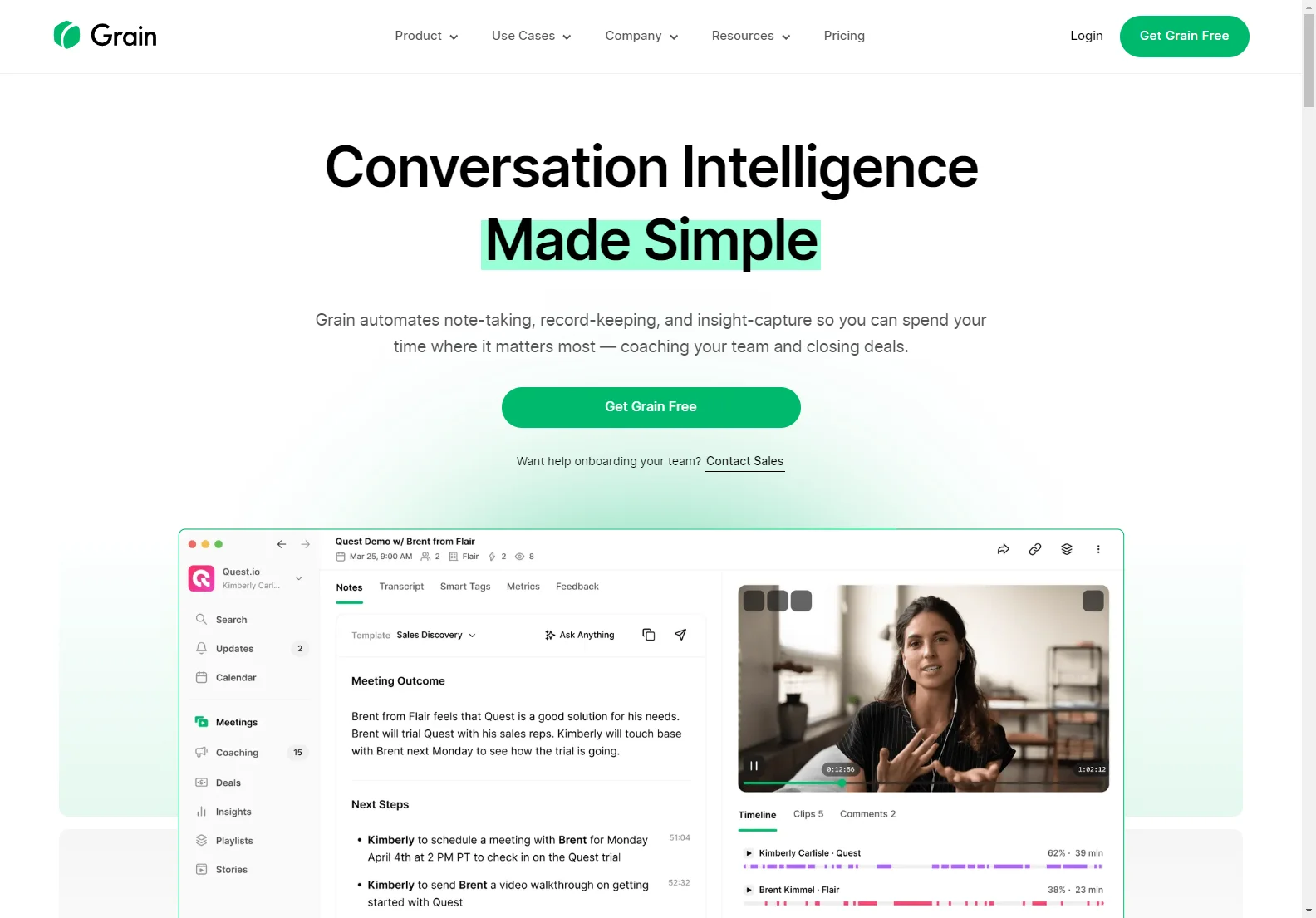 Grain: The Ultimate AI Conversation Intelligence and Sales Assistant