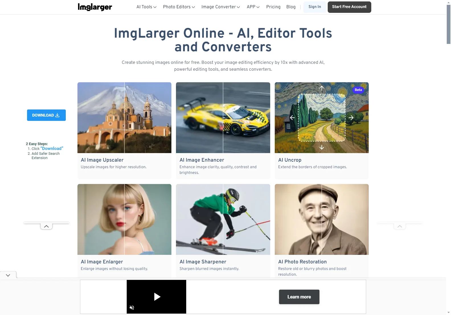 Imglarger: The Ultimate AI-Powered Image Editing, Enhancing, and Converting Tool