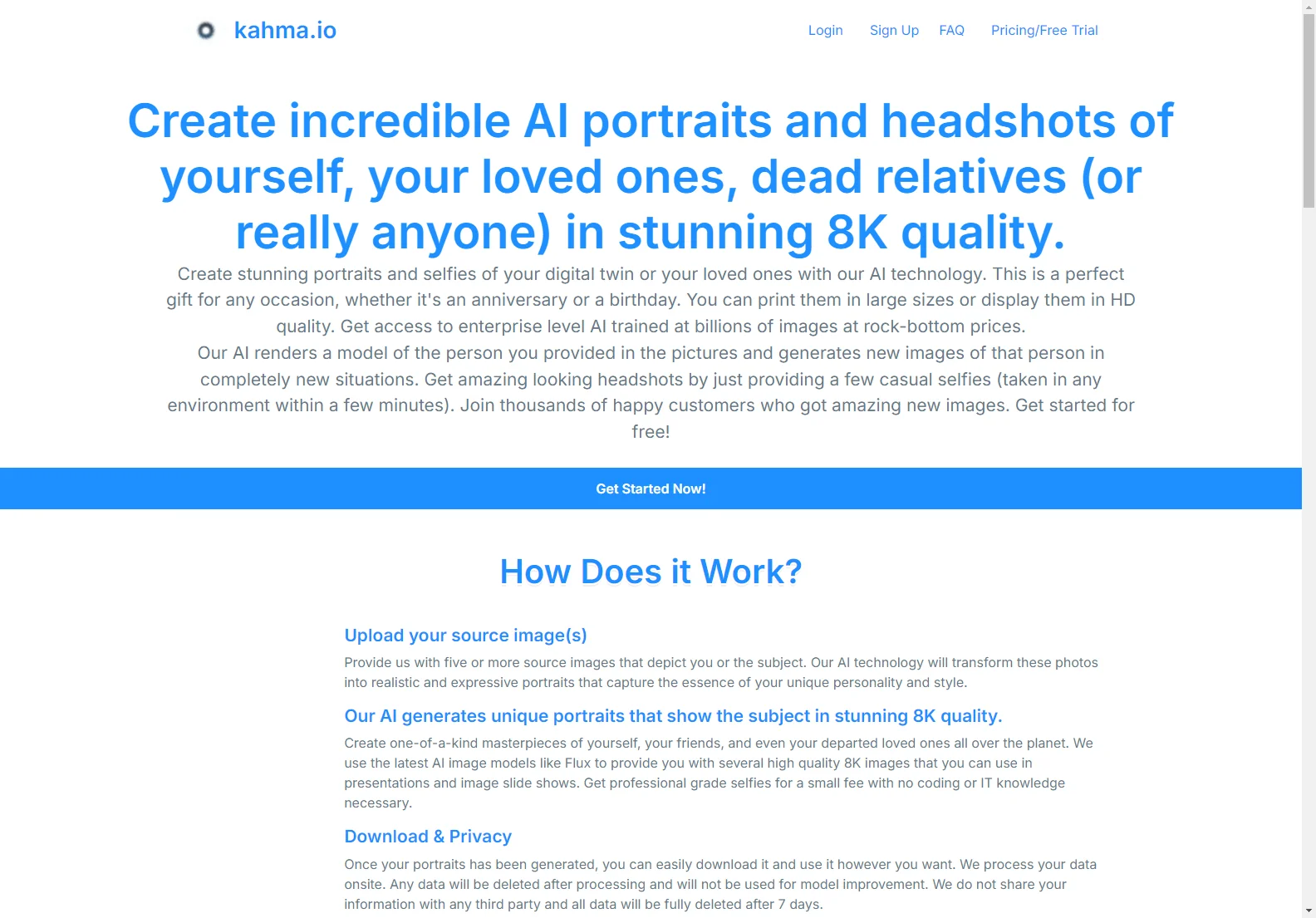 Create Stunning 8K AI Portraits with kahma.io