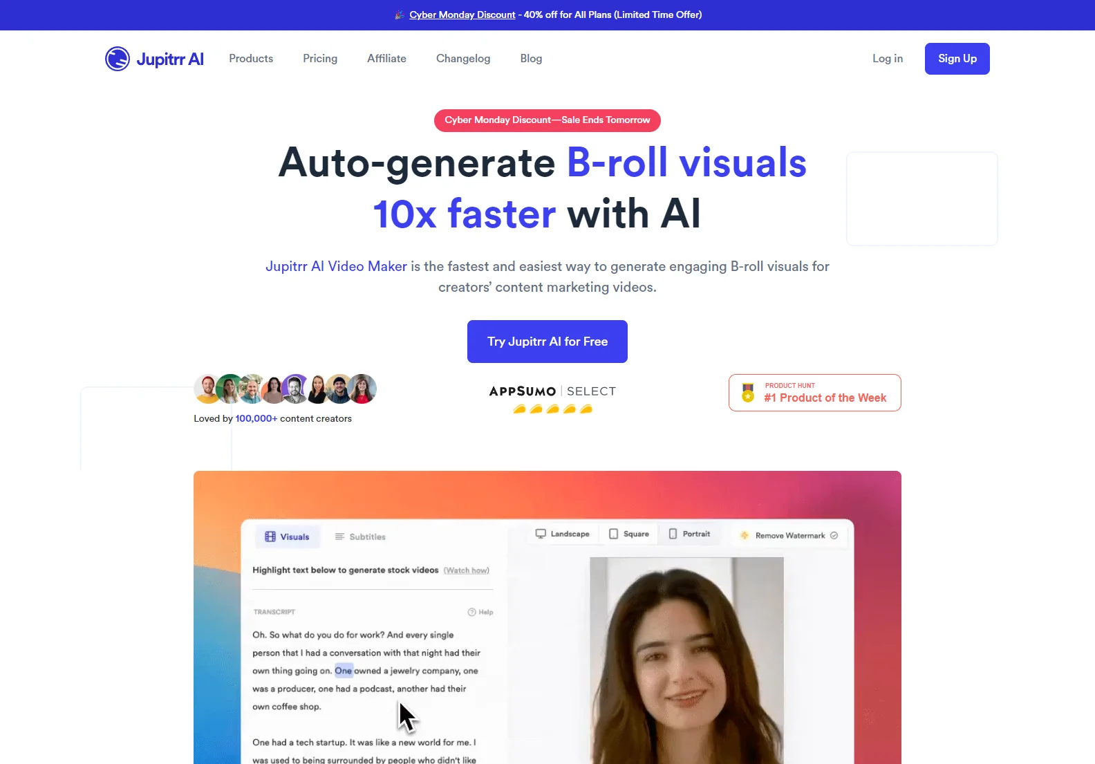 Jupitrr AI Video Maker: Auto-generate B-roll 10X Faster with AI for Engaging Content Marketing Videos