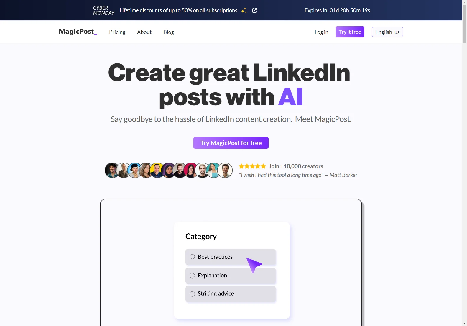 MagicPost: Transform Your LinkedIn Posts with AI