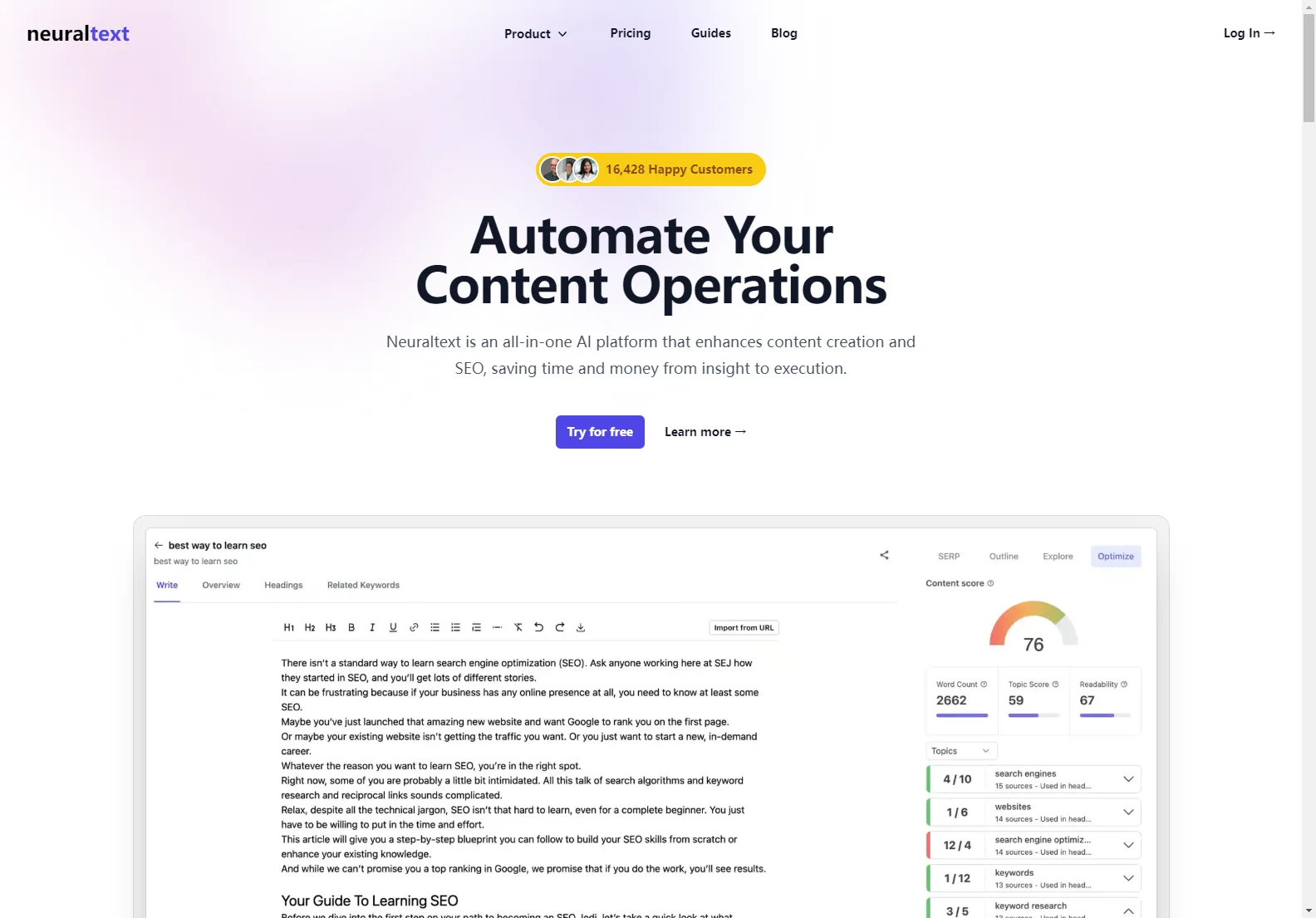 NeuralText: Empowering Content Creation and SEO Success