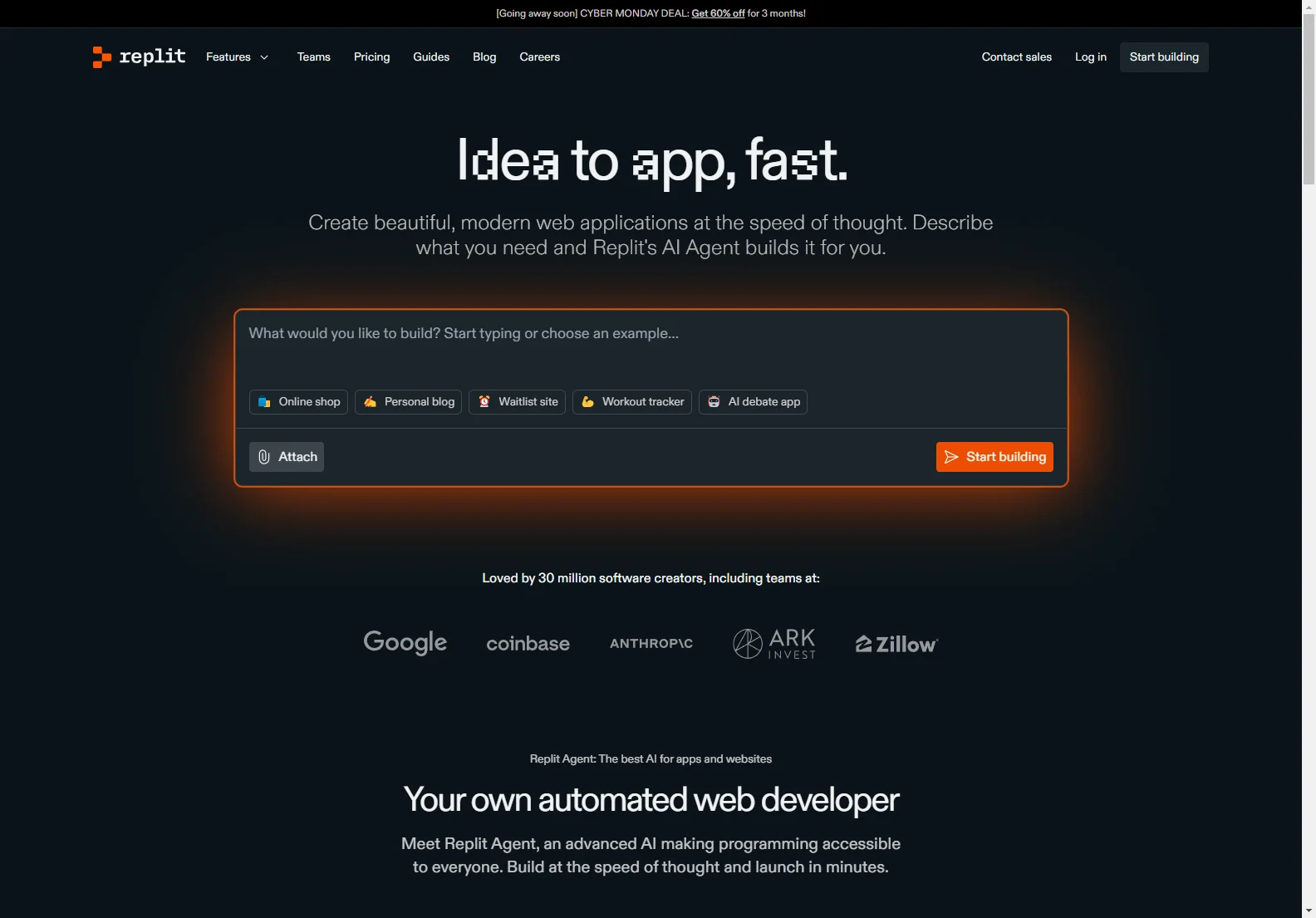「Replit - AIでWebアプリとサイトを構築」