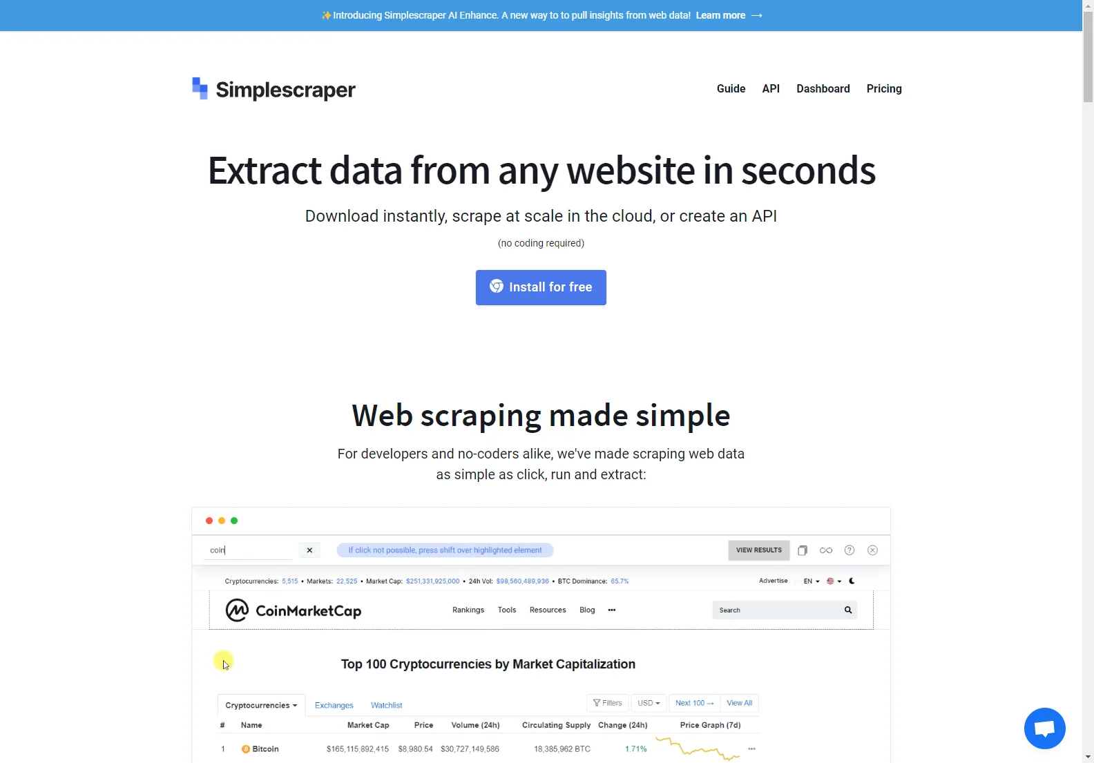 Simplescraper AI Enhance: Effortless Web Scraping for Actionable Insights