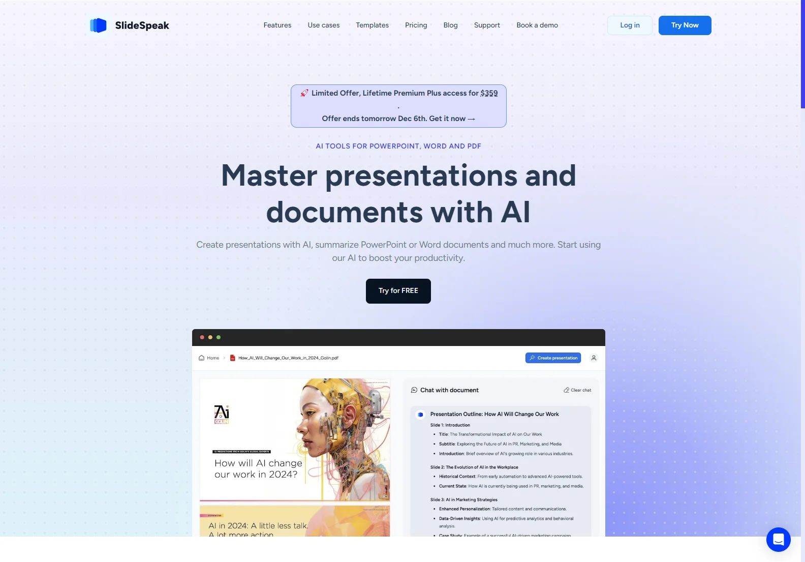 SlideSpeak: AI-Powered Presentations and Document Handling for Enhanced Productivity