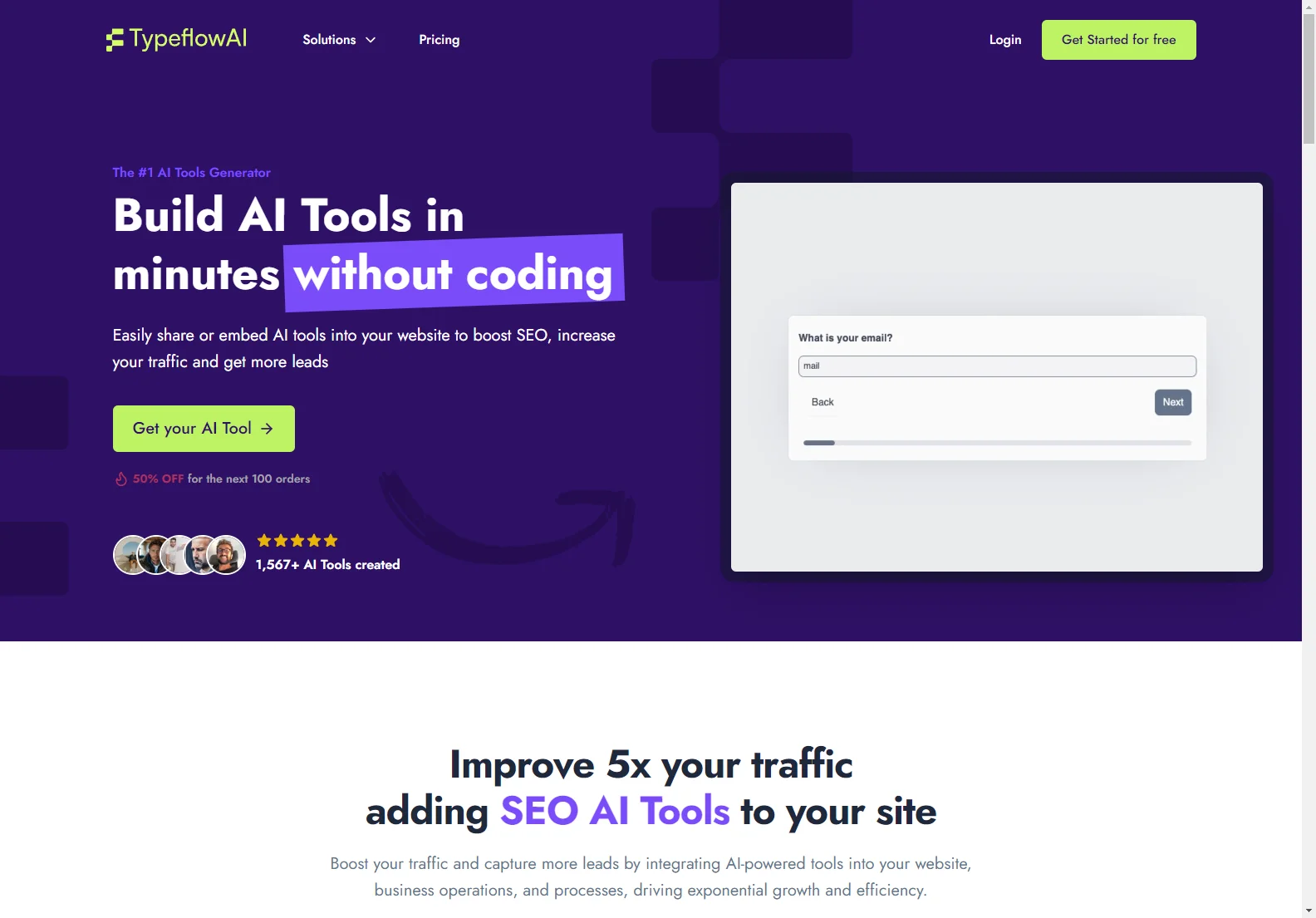 Create AI Tools without Coding in Minutes with TypeflowAI for Enhanced SEO and Lead Generation