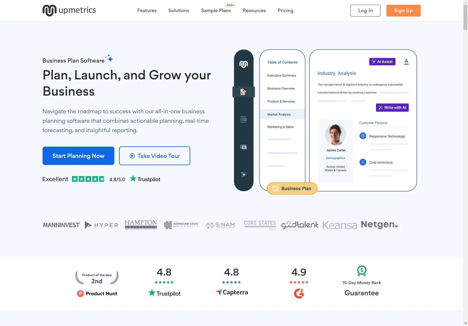 Upmetrics: AI-Powered Business Planning Software for Success