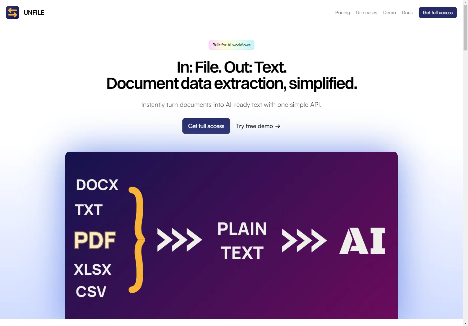 Unfile: Simplifying Document Data Extraction for AI with Ease