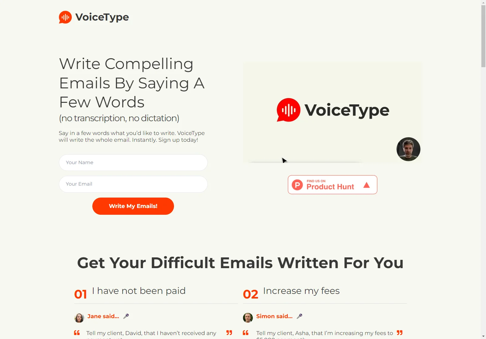 VoiceType - Transform Email Writing with Voice Prompts