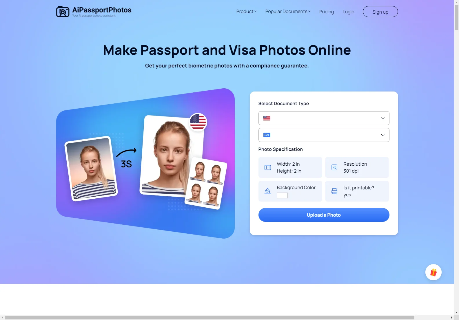 Make AI-backed Passport Photo Online in 3s