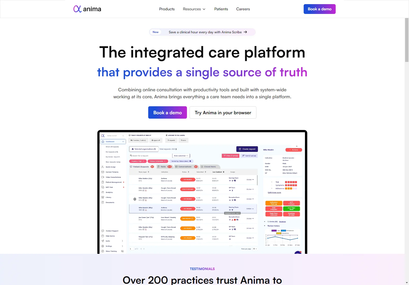 Anima: Transforming Healthcare with an Integrated Platform