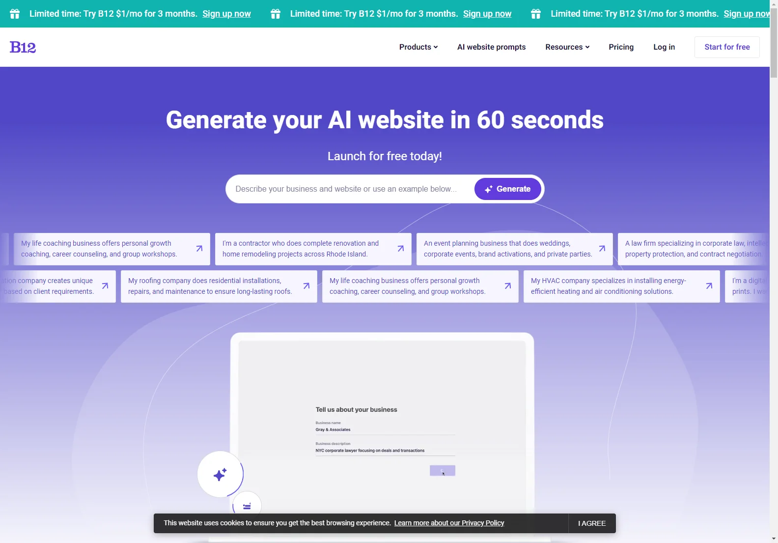 B12: The Easiest AI Website Builder for Business Growth