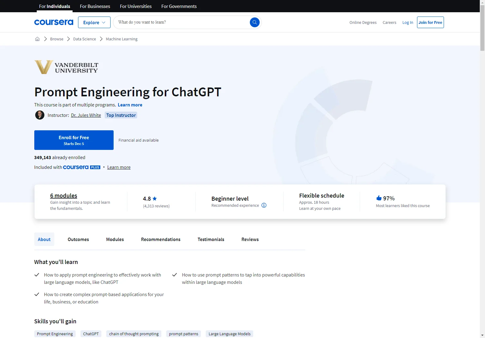 Master Prompt Engineering for ChatGPT with Vanderbilt's Coursera Course