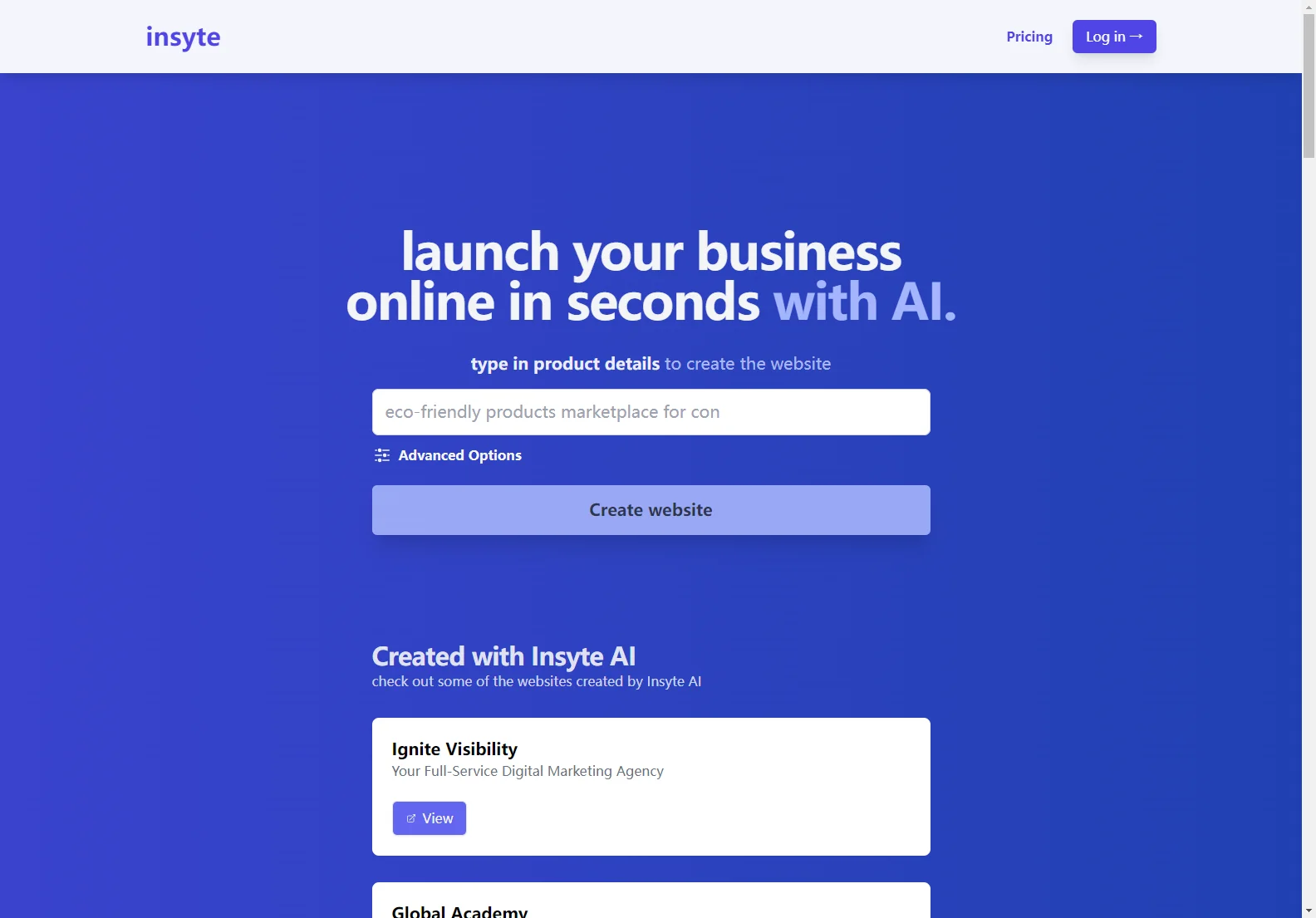 Insyte: AI-Powered Instant Landing Pages