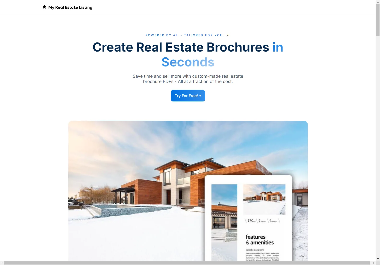 Create AI-Powered Real Estate Brochures in Seconds with My Real Estate Listing