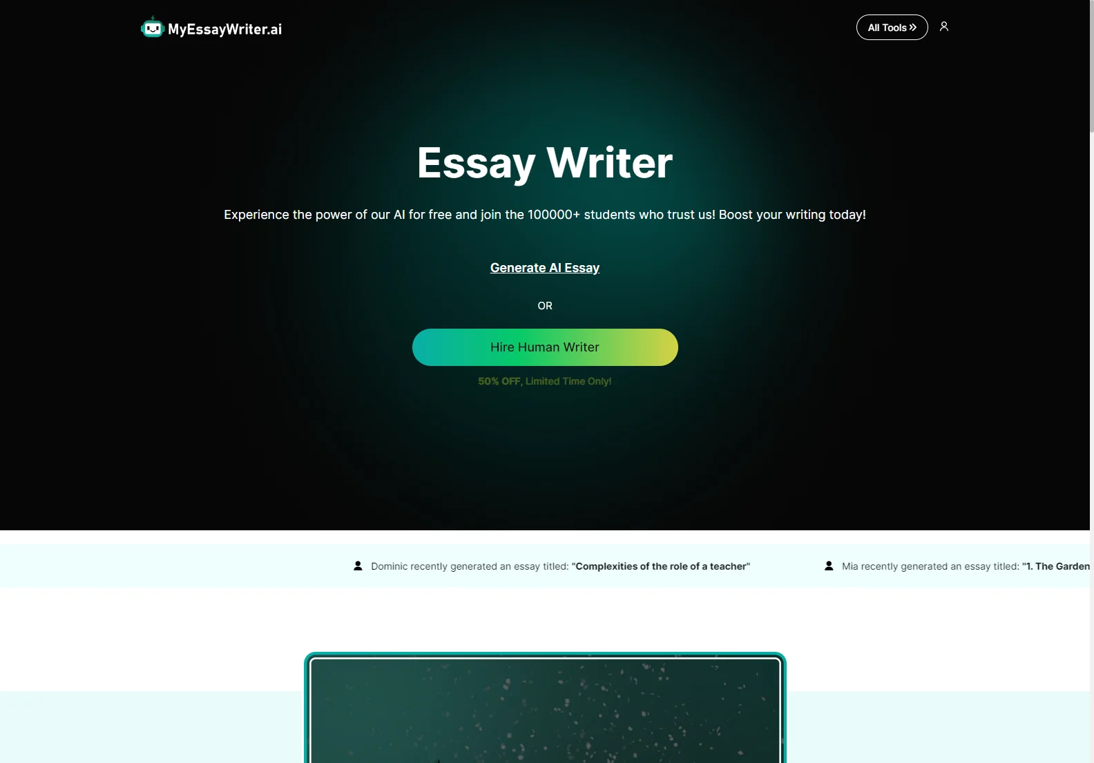 MyEssayWriter.ai: Free & Fast AI Essay Generator