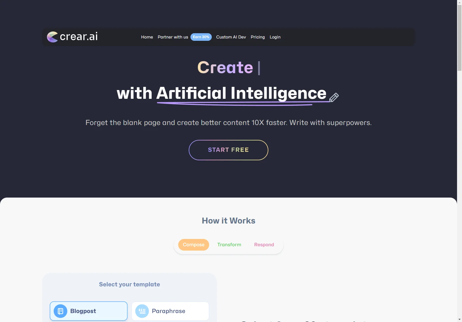 Crear.ai: Your AI-Powered Writing Assistant for Faster and Better Content Creation