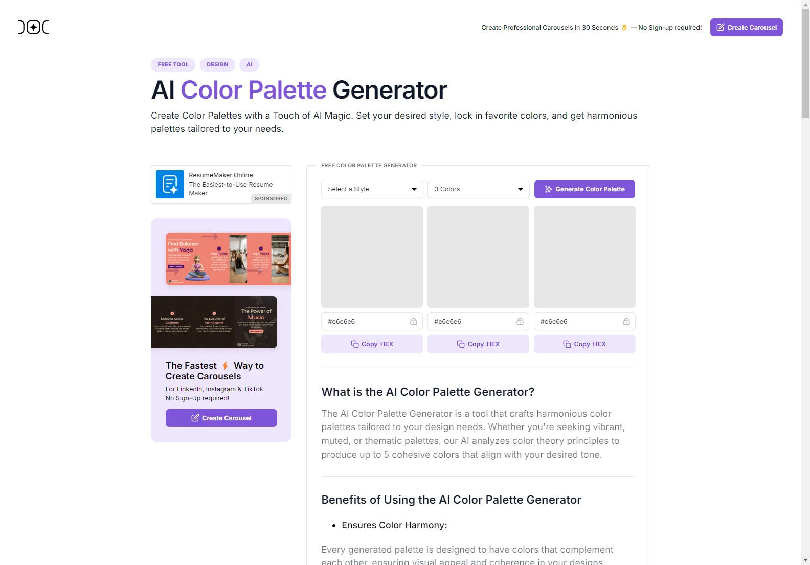 AI Color Palette Generator - Instantly Craft Stunning Palettes (Free)