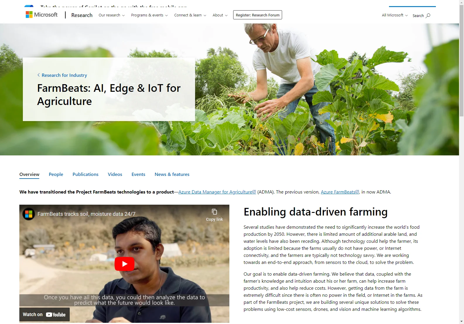 FarmBeats: Empowering Agriculture with AI, Edge & IoT