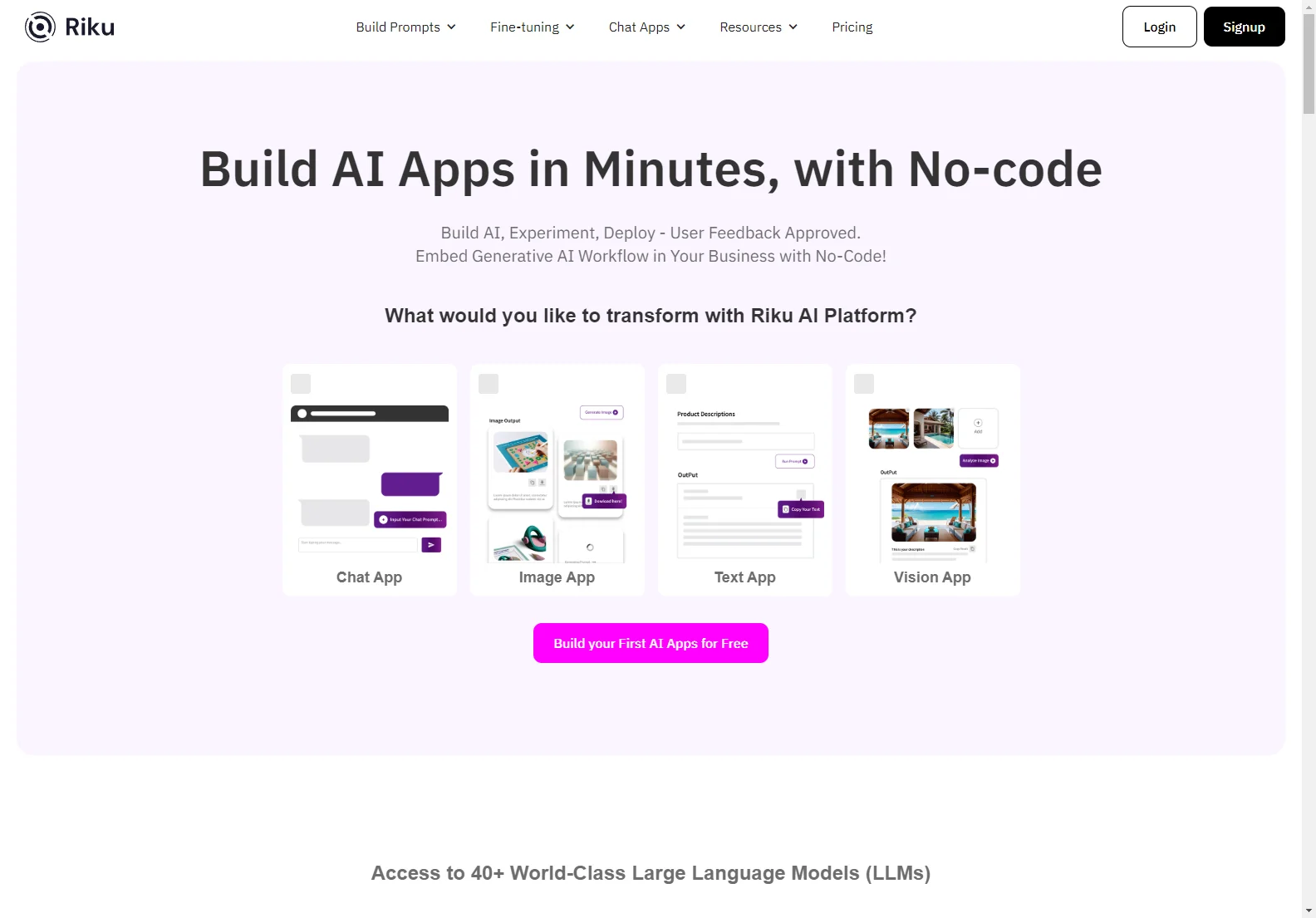 Riku.AI: Build AI Apps Effortlessly with No-Code