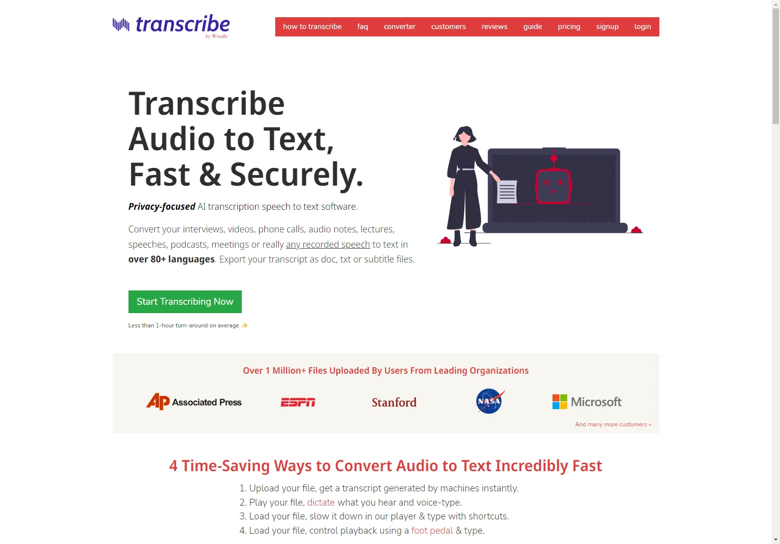 Efficient Audio-to-Text Conversion with Transcribe