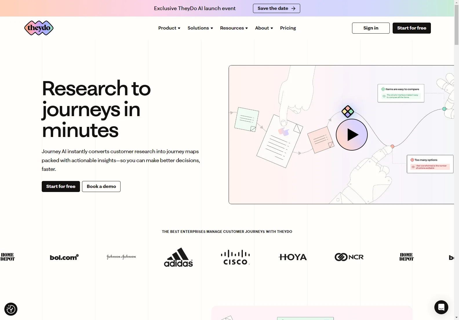 Journey AI by TheyDo: Transform Customer Research into Insights