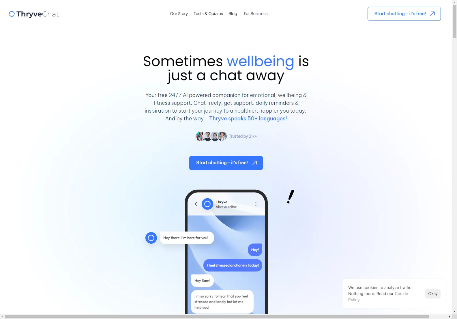 Thryve: Unparalleled 24/7 AI Wellbeing Aid