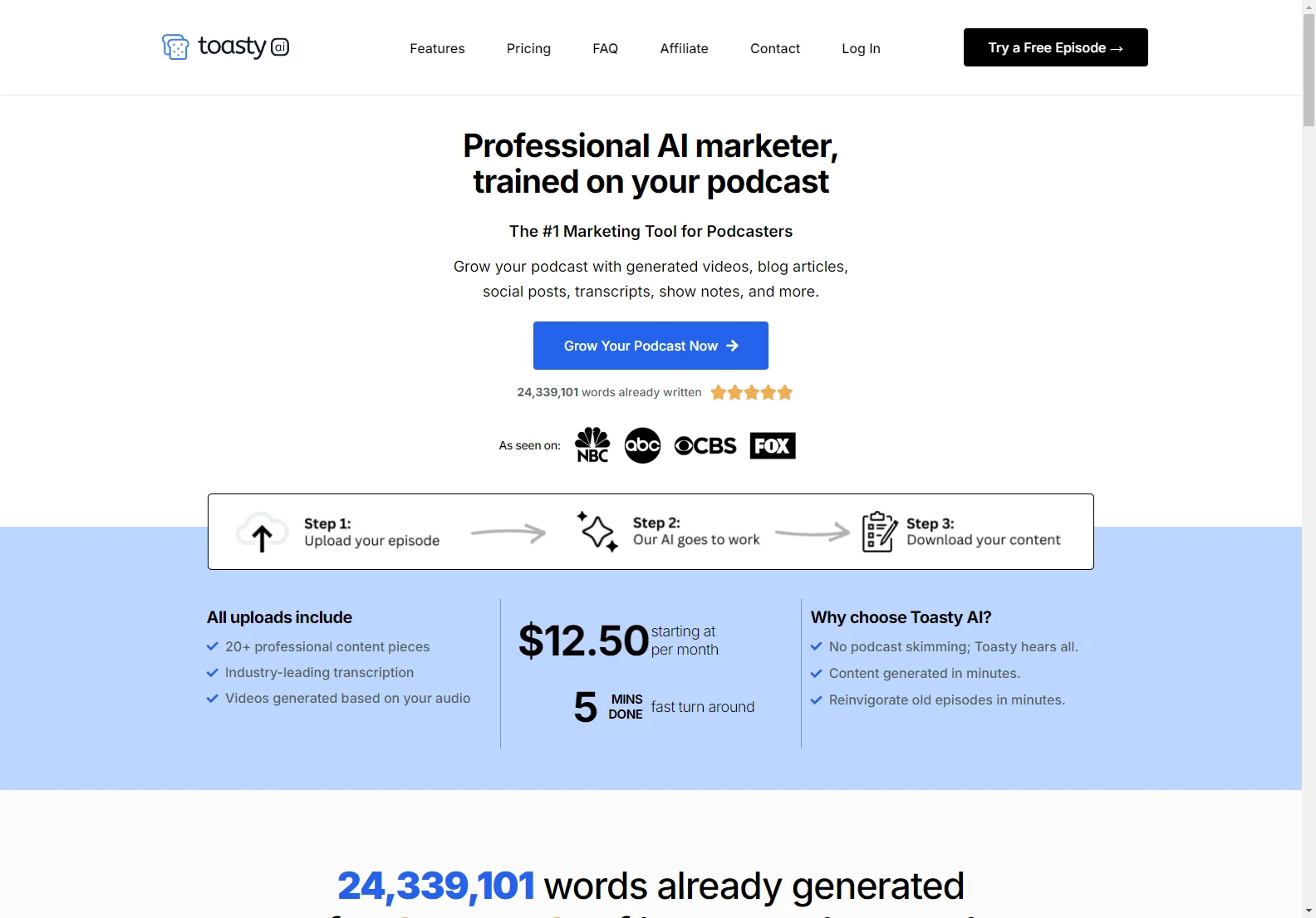 ToastyAI: Boost Your Podcast with AI-Generated Content