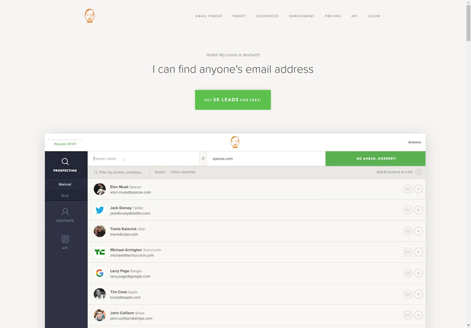 Email Finder: Free 50 Verified Email Addresses - VoilaNorbert