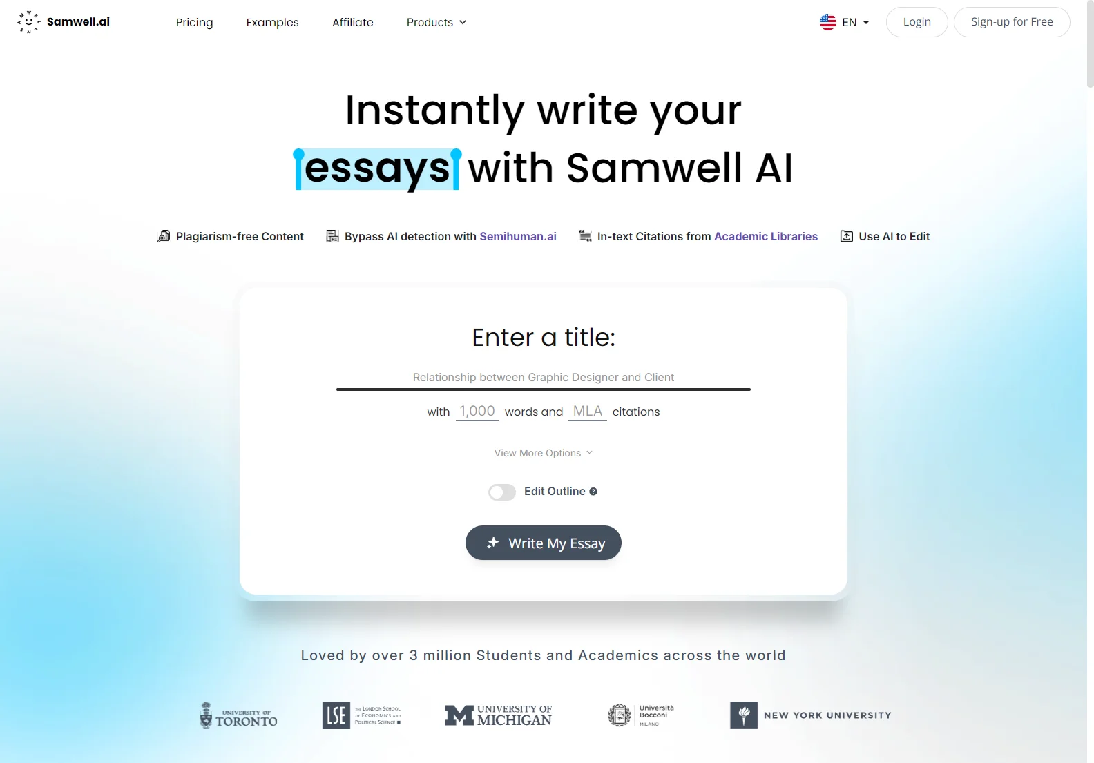 AI-Powered Academic Writing with Samwell AI: Plagiarism-Free & Citation Rich