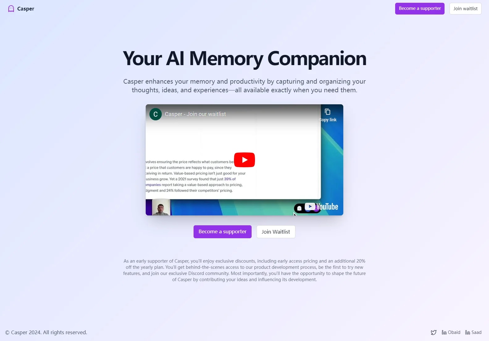 Casper - Enhance Productivity with AI Memory Companion