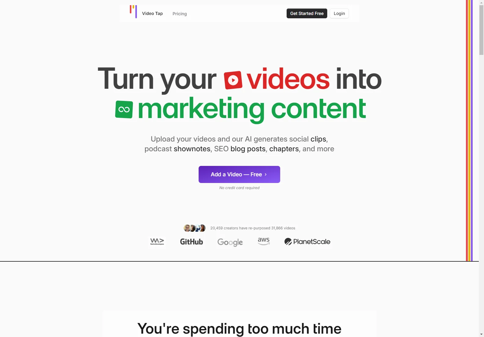 Video Tap: Transform Videos into Endless Engaging Content