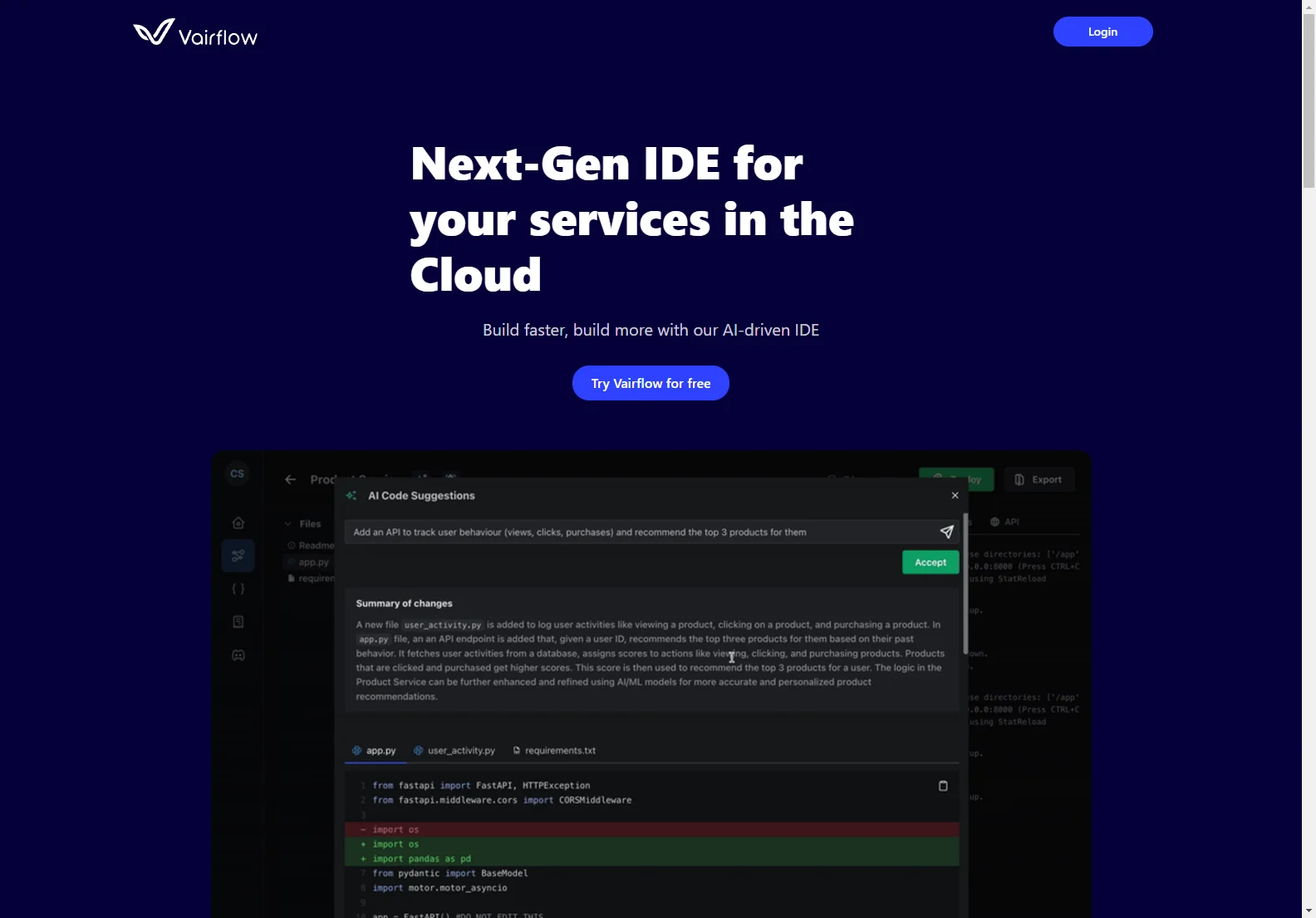 Vairflow: Build Faster with AI-Driven IDE
