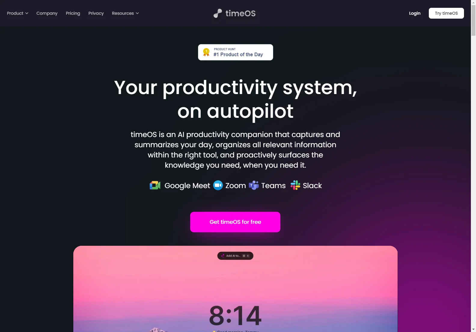 timeOS: Your AI-Powered Productivity Companion for Seamless Workflows