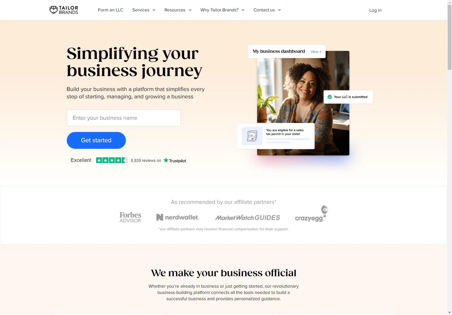 Tailor Brands: Simplify Business Setup, Management & Growth