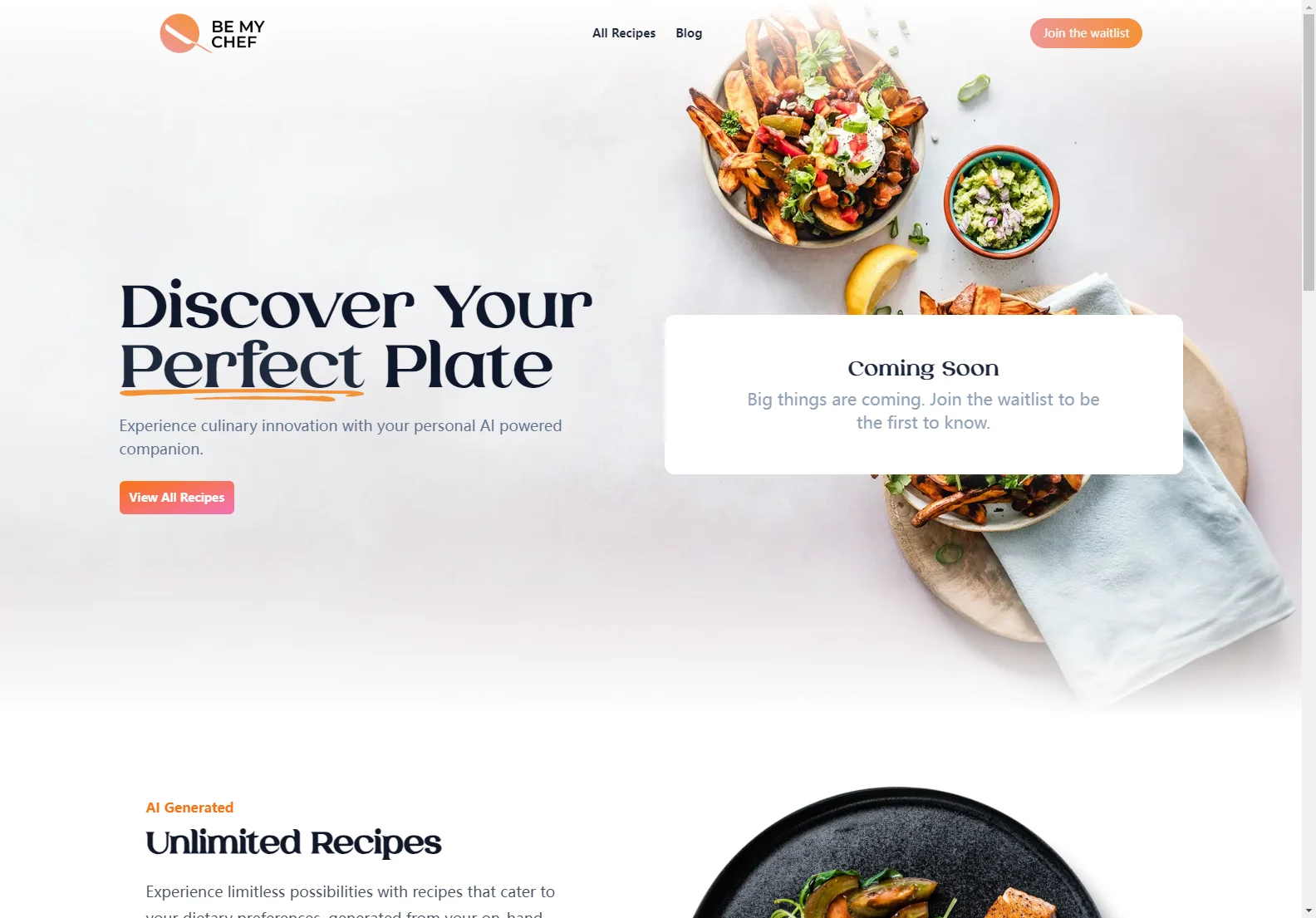 Be My Chef: Unlock Unlimited, Tailored Recipes with AI