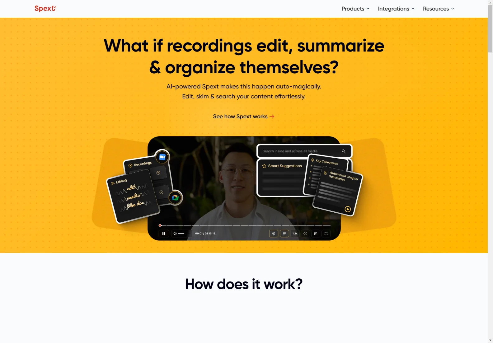 Spext: Effortlessly Edit, Summarize & Organize Media Content