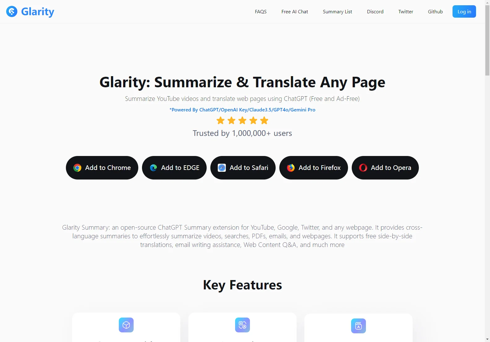 Glarity - Your Free AI Copilot for Summarizing YouTube & Translating Webpages