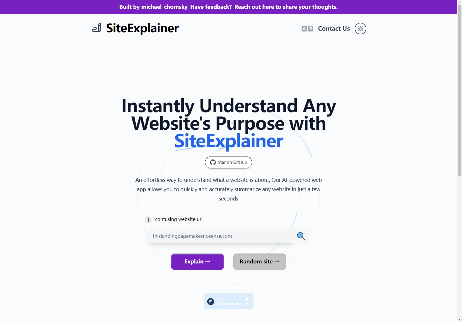 SiteExplainer: Instantly Understand Any Website's Purpose with AI