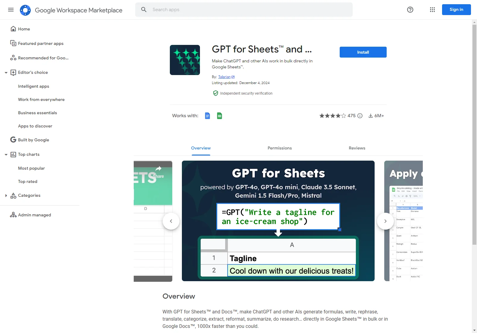 GPT for Sheets™ and Docs™: Enhancing Productivity in Google Workspace